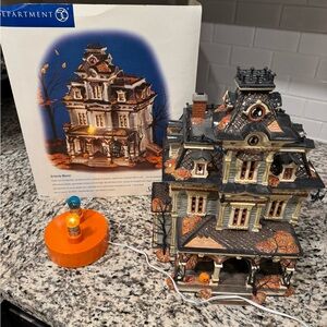 Department 56 Grimsly Manor with Orange and Black Accents